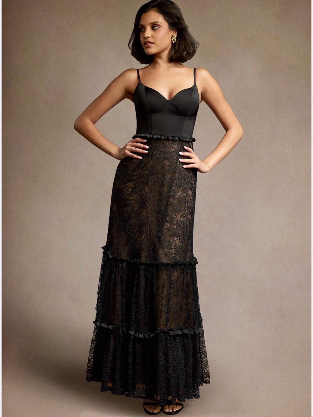 NWT Azazie Black Lace Formal Gown/dress